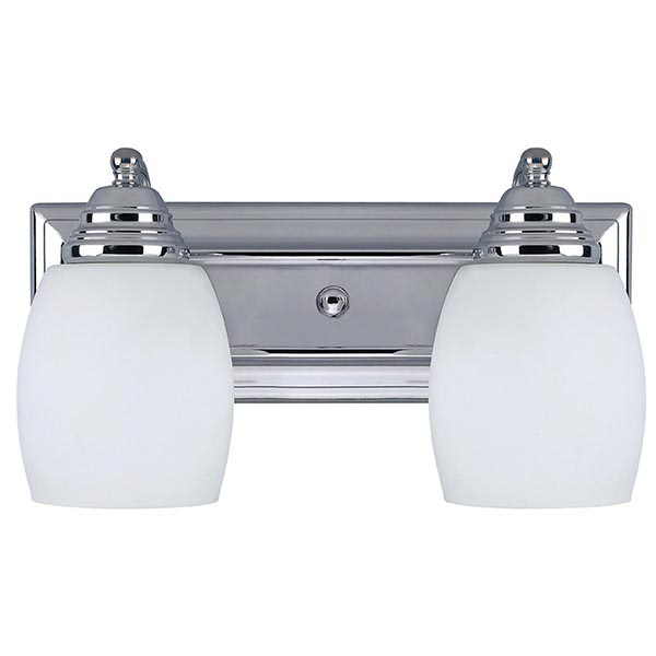 Canarm Griffin, Ivl259A02 Ch, 2 Light Vanity, Flat Opal Glass, 100 W Type A,  IVL259A02CH